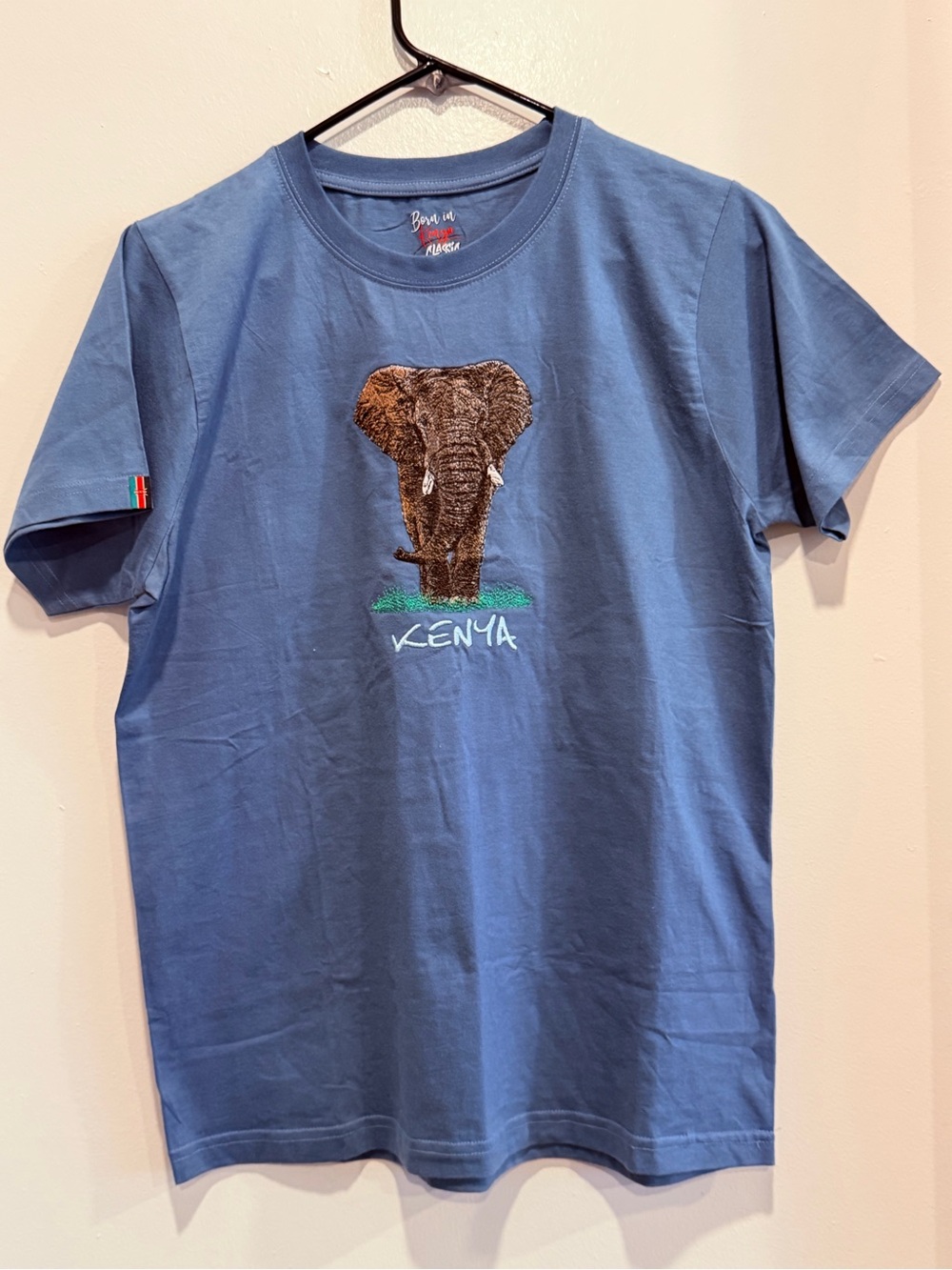 Classic Lavender Graphic Tee with Embroidered Elephant
